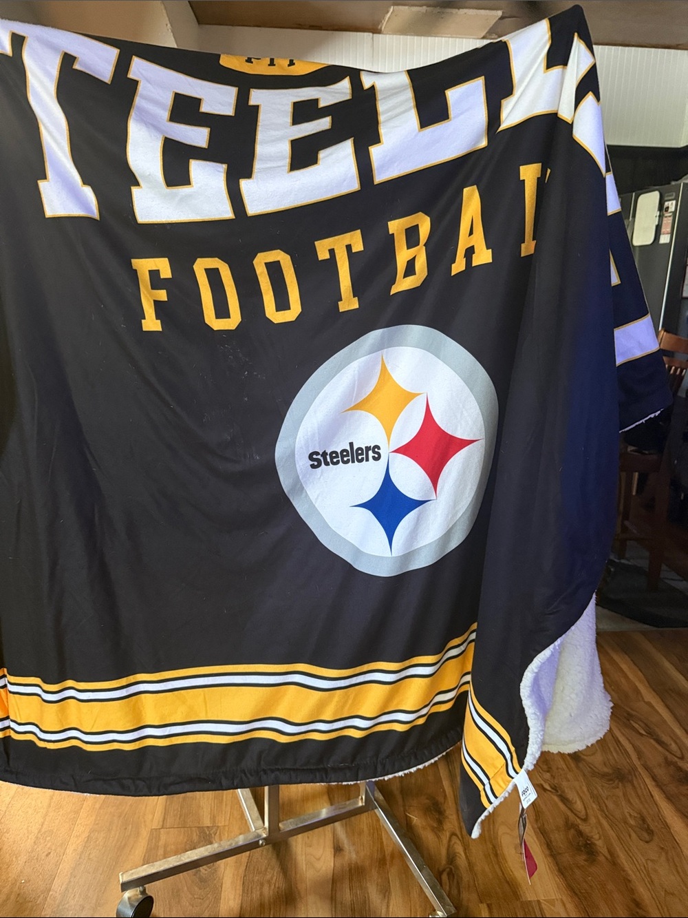 Black & Gold Sherpa Throw Blanket Pittsburg Steelers